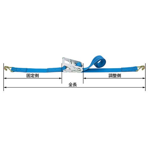 ESCO 35mmx 5.0m/ 509kg ベルト荷締機(両端フック型) EA982ST-15