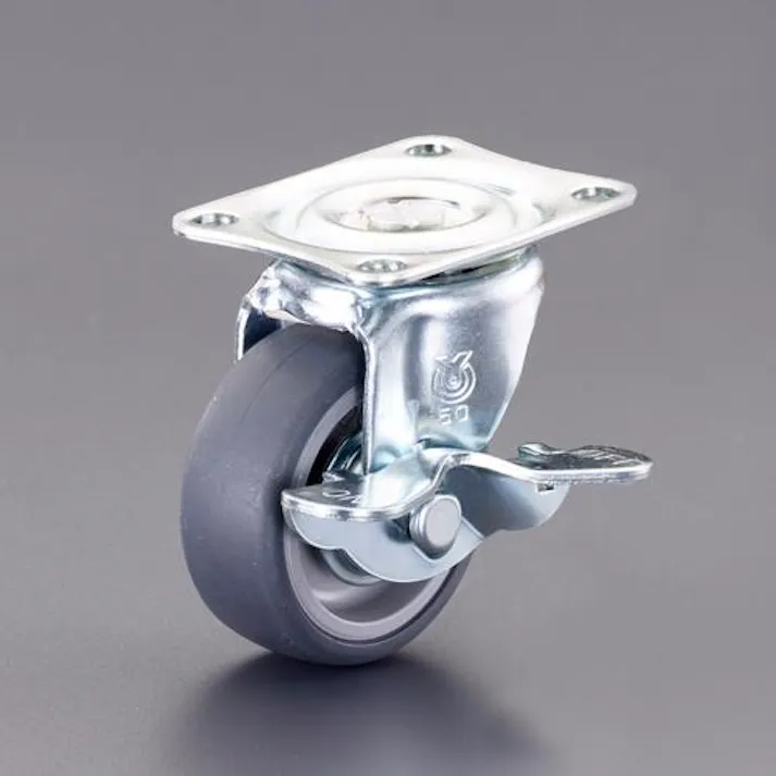 ユーエイキャスター 38mm キャスター(自在金具・ブレーキ付・微音) EA986PF-103 4550061747094(CDC)【別送品】