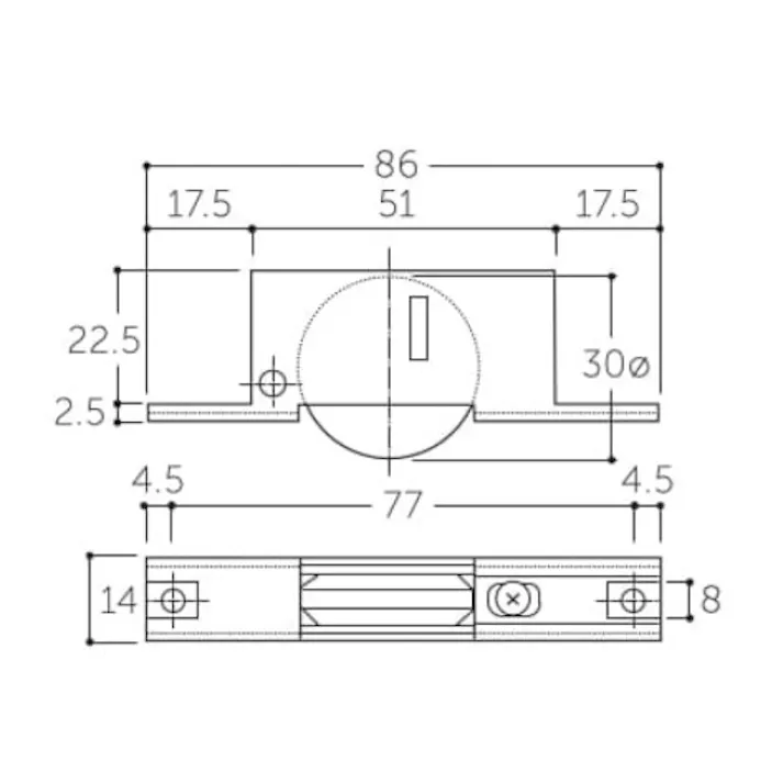 戸車(A型・ポリアセタール樹脂車・鋼板枠) 30mm EA986RH-5 4550061765258【別送品】
