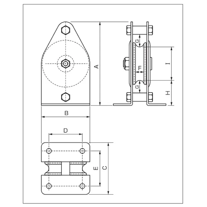 スリーエッチ 縦型固定滑車(1車/ベアリング) 75mm/250kg EA987HS-7 4550061765586【別送品】