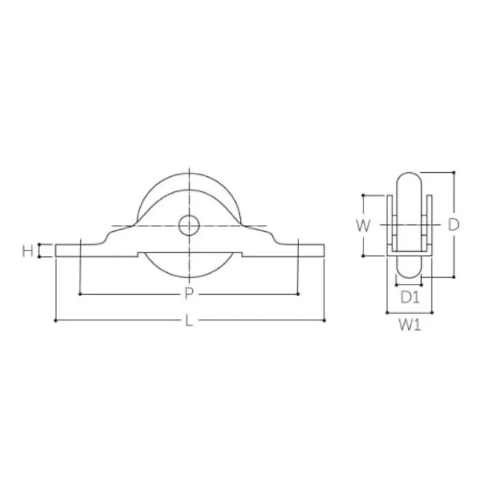 戸車(U型・ポリアセタール樹脂車・ステンレス枠) 33mm EA986RH-17 4550061765975【別送品】