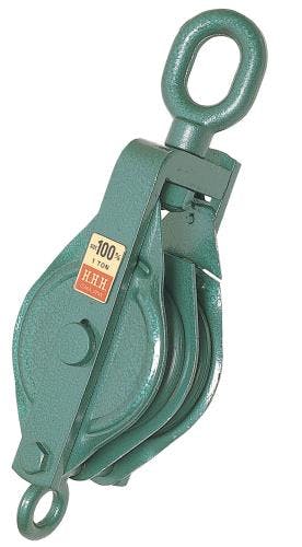 スリーエッチ 強力型滑車(2車・オーフ) 125mm EA987HH-125B 4550061773949【別送品】