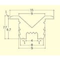 ESCO  15x1800mm 戸車用レール(V型/アルミ製/シルバー) EA986RH-101 4550061775288(CDC)【別送品】