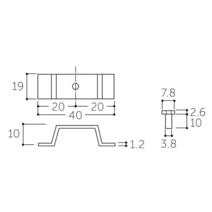 V型レール用アンカー(一連) 19x10x40mm EA986RH-103 4550061775318【別送品】