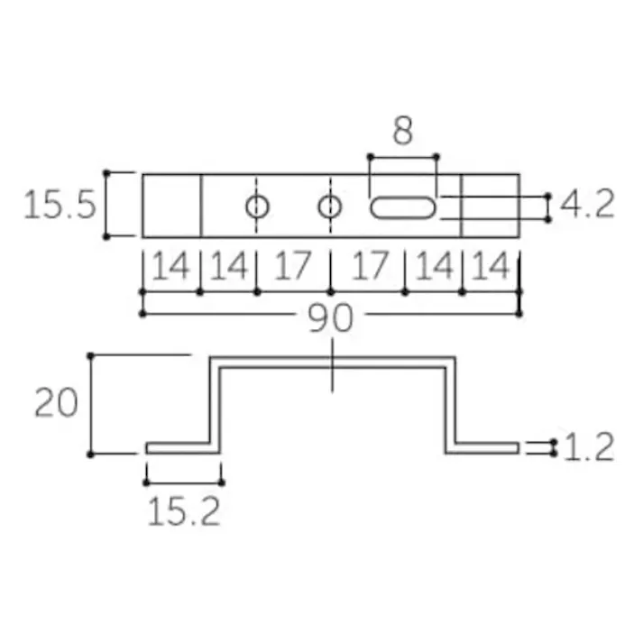V型レール用アンカー(二連) 19x10x40mm EA986RH-104 4550061775325【別送品】