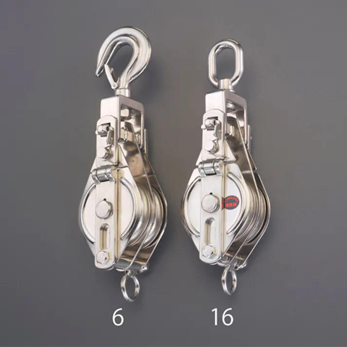 スリーエッチ オーフ型滑車(ステンレス/2輪) 75mm/500kg EA987HJ-16 4550061777862【別送品】