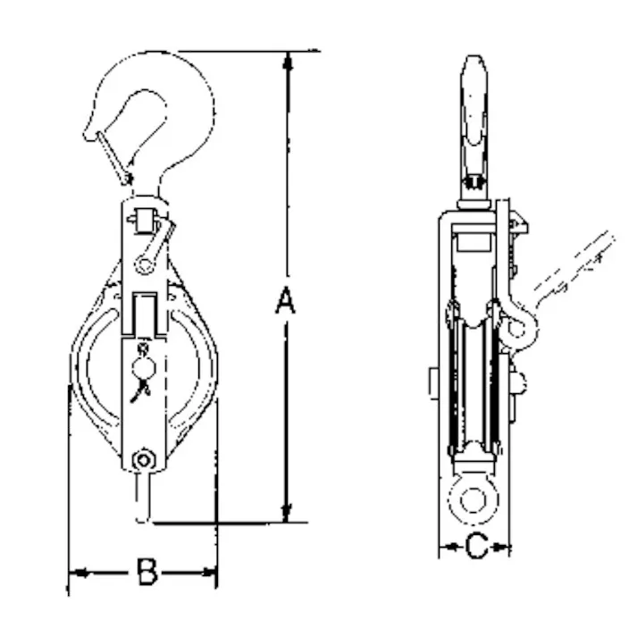 スリーエッチ フック型滑車(ステンレス) 100mm/1ton EA987HJ-2 4550061777879【別送品】