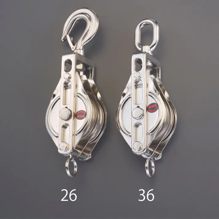 スリーエッチ オーフ型滑車(ステンレス/2輪) 75mm/500kg EA987HJ-36 4550061778517【別送品】