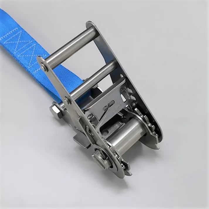 ベルト荷締機(ステンレス製/青) 453kg/38mmx1.8m EA982BB-111 4550061818091【別送品】