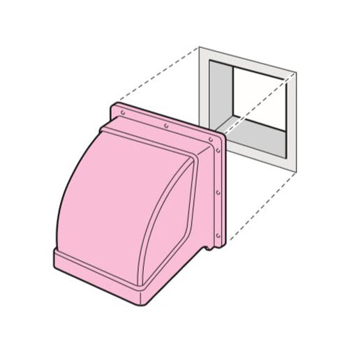 未来工業 400x400mm 換気扇フード(プラスチック製) EA997MS-4