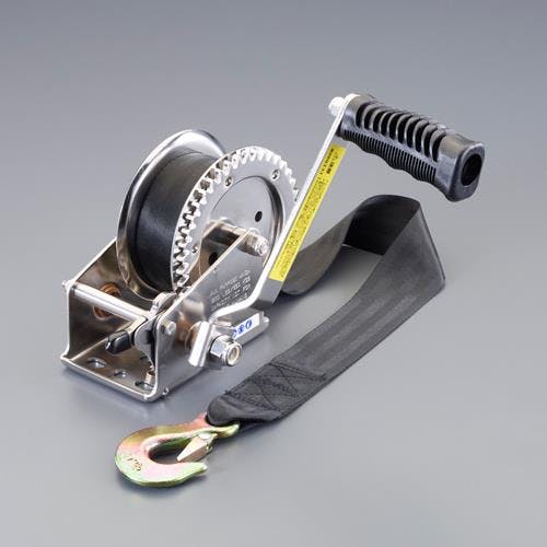 正規品／エスコ 680kg ハンドウィンチ ESCO バイク 車 自動車 自転車 ESCO 545kg ハンドウインチ(ステンレス製⁄ストラップ付) EA989RB-4