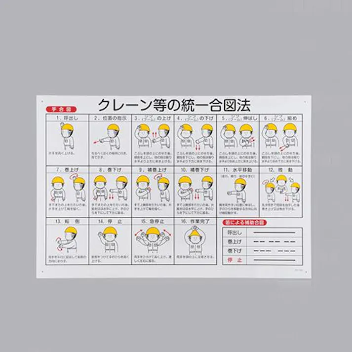ESCO 600x900mm クレーン等の統一合図法 EA983AK-82 4550061927977(CDC)【別送品】