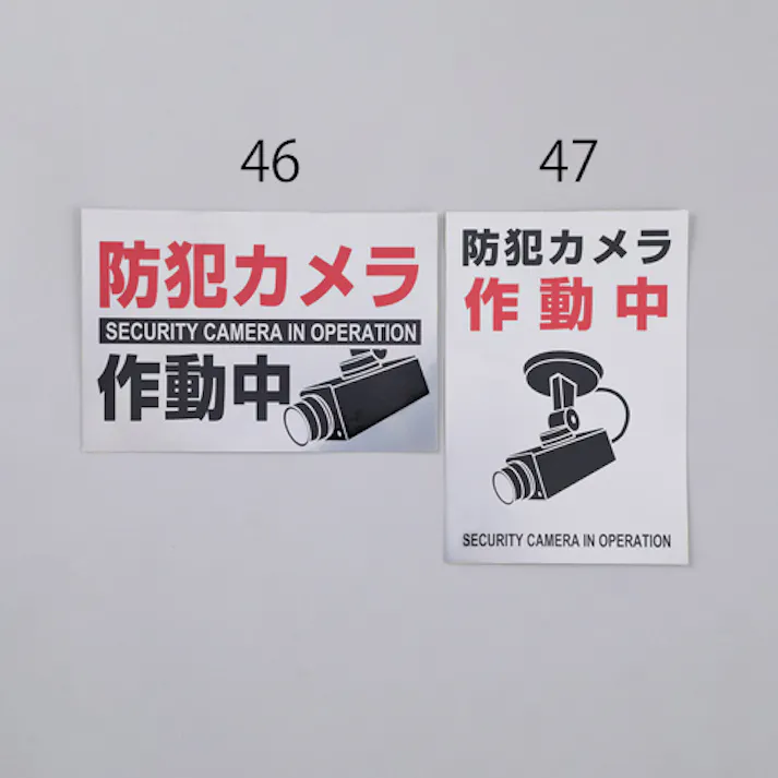 ESCO 220x150mm 防犯用ステッカー(防犯カメラ/2枚) EA983TS-47 4550061929469(CDC)【別送品】