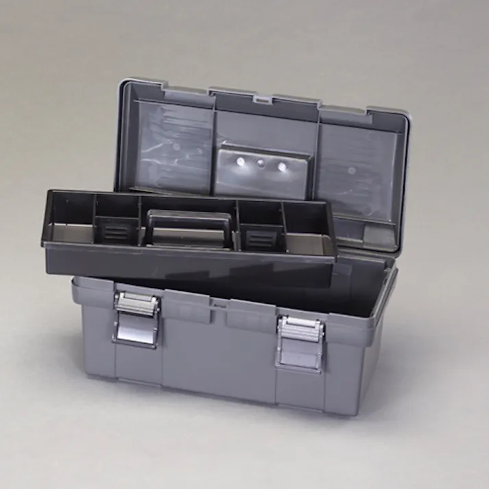 リングスター 工具箱(中皿付/グレー) 450x243x210mm EA505K-450A 4518340895041【別送品】