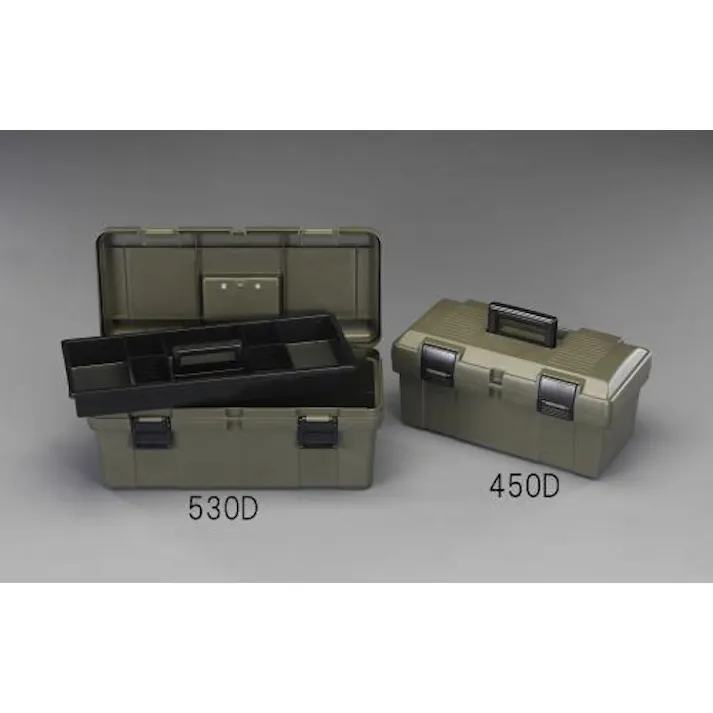 ESCO 530x253x220mm 工具箱(中皿付/青) 樹脂製工具箱 4518340025493 EA505K-530(CDC)【別送品】
