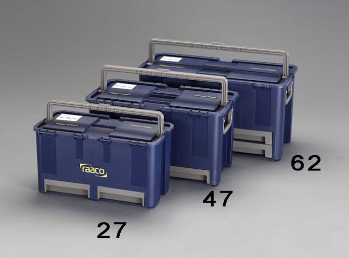 ESCO  475x240x250mm 工具箱(中皿・引出し付) 樹脂製工具箱 4518340025608 EA505RA-27(CDC)【別送品】