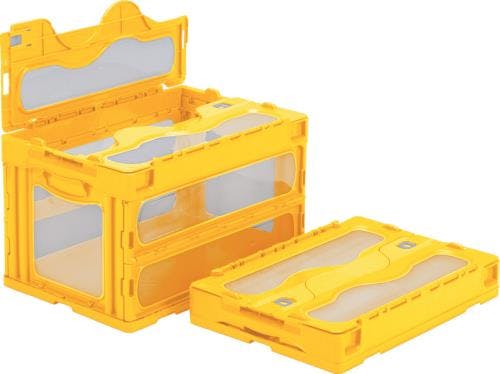 三甲(サンコー) 折畳コンテナ(黄/蓋付) 530x366x334mm/50.2L EA506AA-143 4518340259423【別送品】