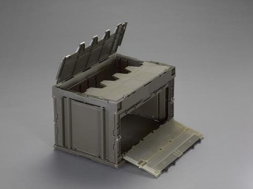 ESCOオリジナル 折畳コンテナ(OD/蓋・扉付) 538x366x334mm/49.7L EA506AA-22D 4548745244090【別送品】