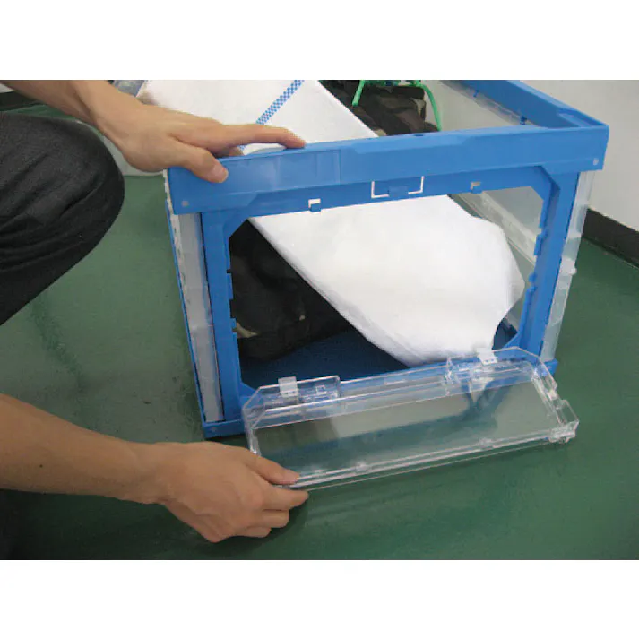 三甲(サンコー) 折畳コンテナ(窓開・青) 649x439x327mm/74.0L EA506AA-38 4548745342017【別送品】