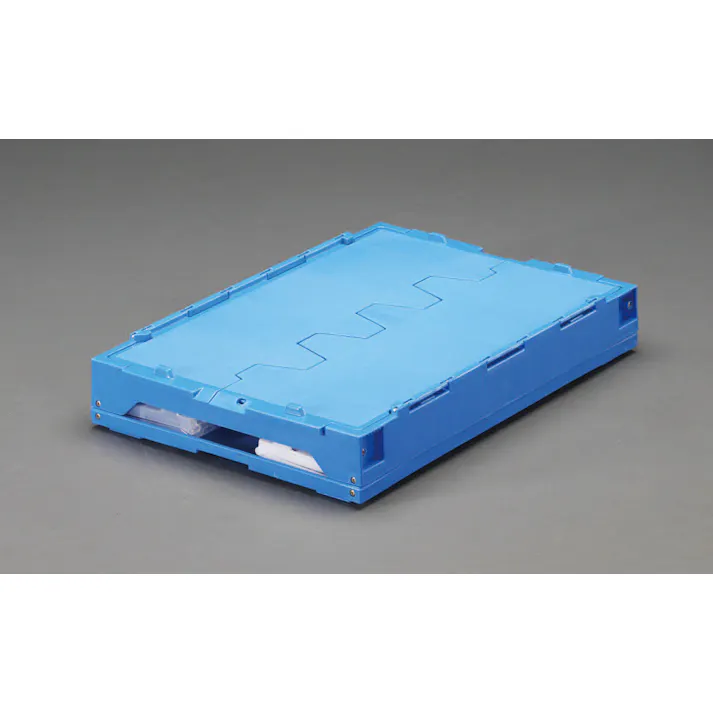 三甲(サンコー) 折畳コンテナ(透明/青) 531x368x334mm/49.6L EA506AA-46 4518340199651【別送品】