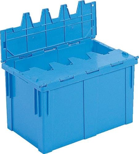三甲(サンコー) 折畳コンテナ(青/蓋付) 648x440x419mm/92.9L EA506AA-9 4518340199637【別送品】