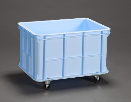 エスコ　EA506AA-98 703x546x427mm/120L コンテナ(青/蓋付)