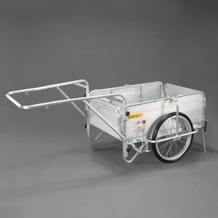 折畳リヤカー(アルミ製/ノーパンク/ブレーキ付) 900x600mm EA520AG-31 4550061535394【別送品】