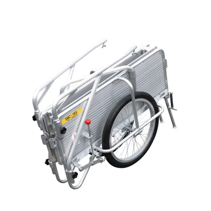折畳リヤカー(アルミ製/ノーパンク/ブレーキ付) 900x600mm EA520AG-31 4550061535394【別送品】