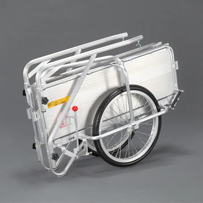 折畳リヤカー(アルミ製/ノーパンク/ブレーキ付) 900x600mm EA520AG-31 4550061535394【別送品】