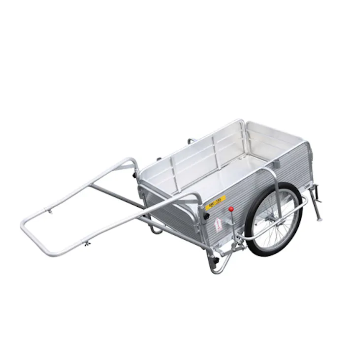 折畳リヤカー(アルミ製/ノーパンク/ブレーキ付) 900x600mm EA520AG-31 4550061535394【別送品】