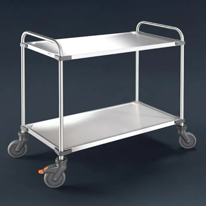 ESCO 1000x500mm/120kg 運搬車(二段/ブレーキ付/sus (四輪)運搬具 4550061580202 EA520BE-71(CDC)【別送品】