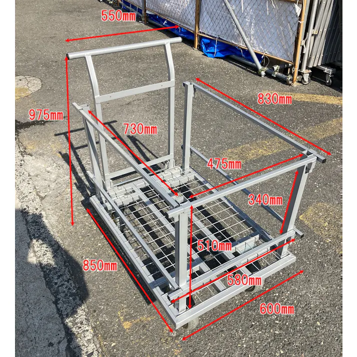 結一産業 一斗缶用運搬車(フレーム付) 600x850mm EA520DB-41 4550061881019【別送品】