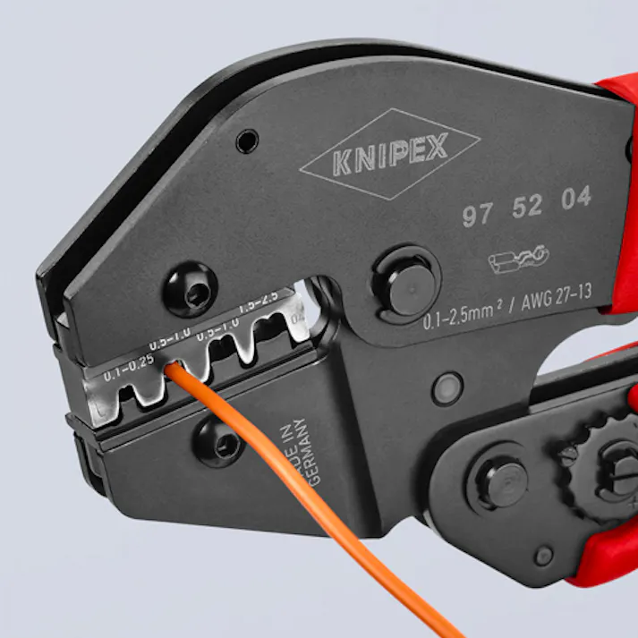 KNIPEX(クニペックス) 圧着ペンチ(差込端子用) 0.1-2.5平方ミリメートル EA538KG-4 4518340547995【別送品】