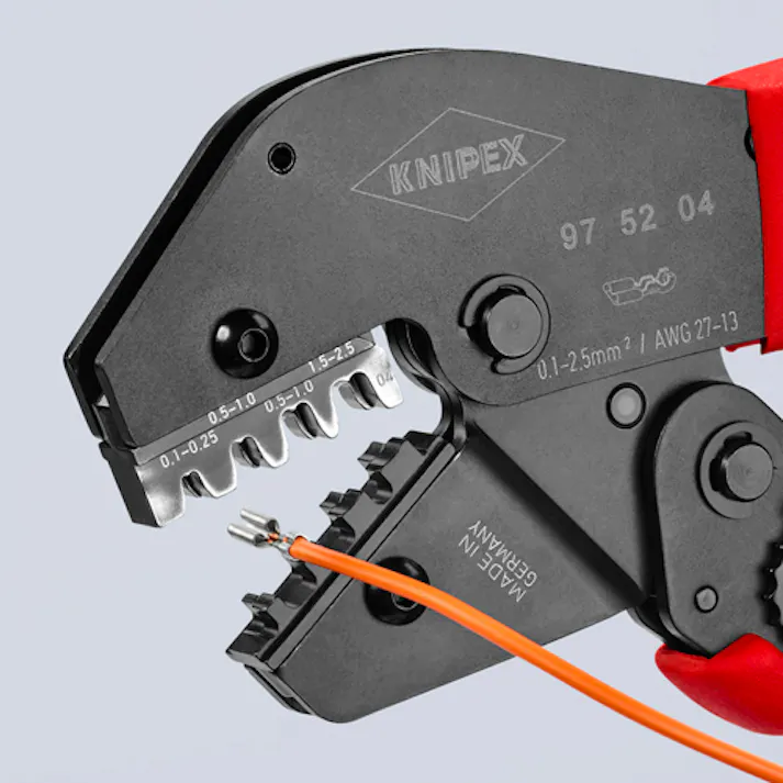 KNIPEX(クニペックス) 圧着ペンチ(差込端子用) 0.1-2.5平方ミリメートル EA538KG-4 4518340547995【別送品】