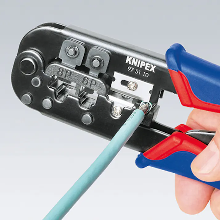 KNIPEX(クニペックス) 圧着ペンチ(モジュラー用) 6P・8P EA538KM-2 4518340102767【別送品】