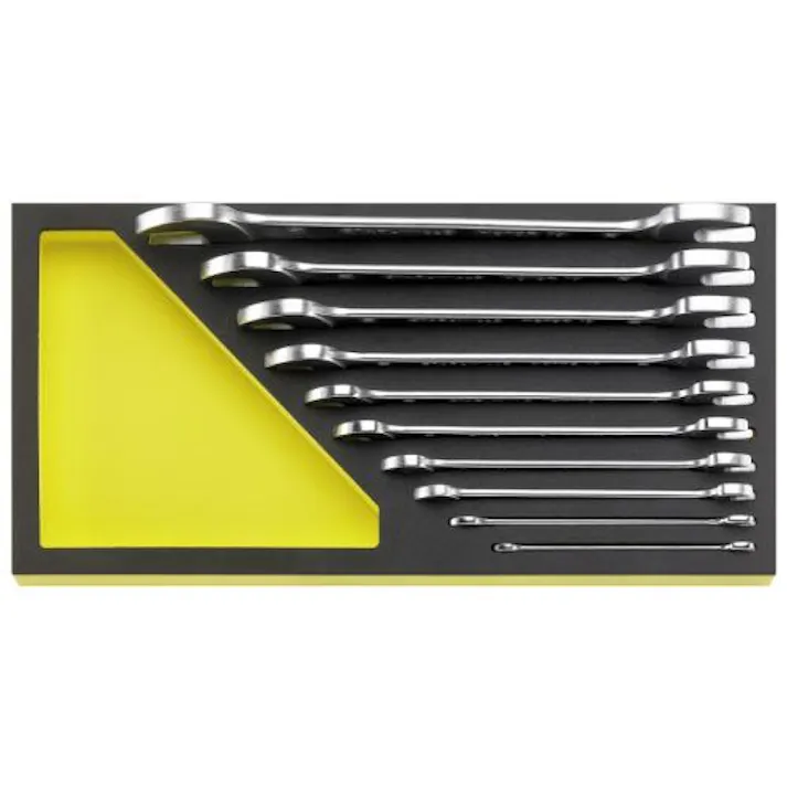 STAHLWILLE(スタビレー) 10本組 両口スパナセット (トレー収納式)ツールワゴン工具セット(スタビレー) 4550061035795 EA612TD-1(CDC)【別送品】