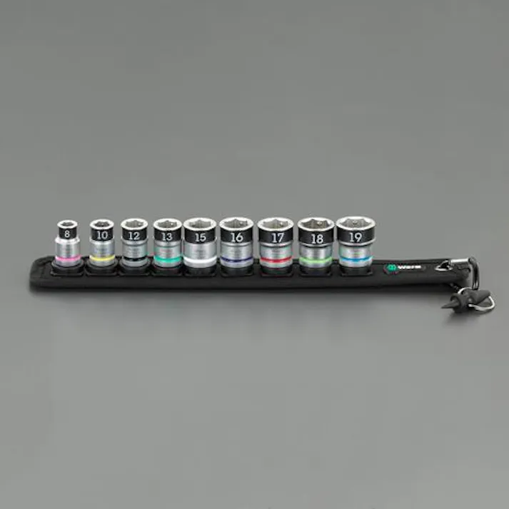 Wera 3/8”DR/9点 ソケットセット(ホールド機能付) ソケット・レンチ(WERA) 4550061178997 EA617AK-801(CDC)【別送品】