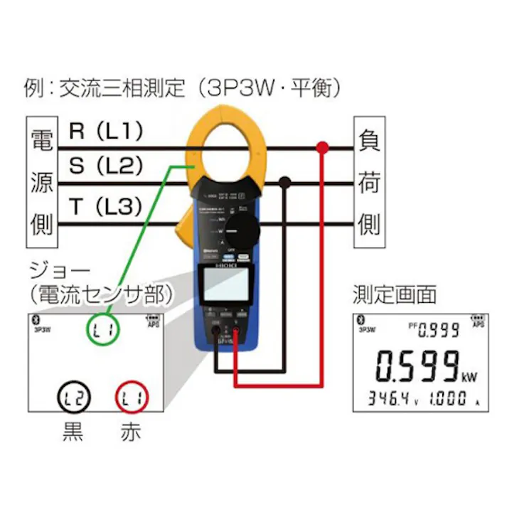 日置電機(HIOKI) クランプ電力テスター(デジタル) EA708BW-11 4550061093993【別送品】