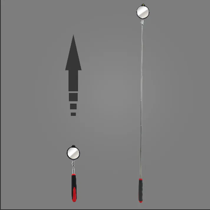 点検ミラー(伸縮/LEDライト付) φ57/170-940mm EA724CD-24 4548745032345【別送品】