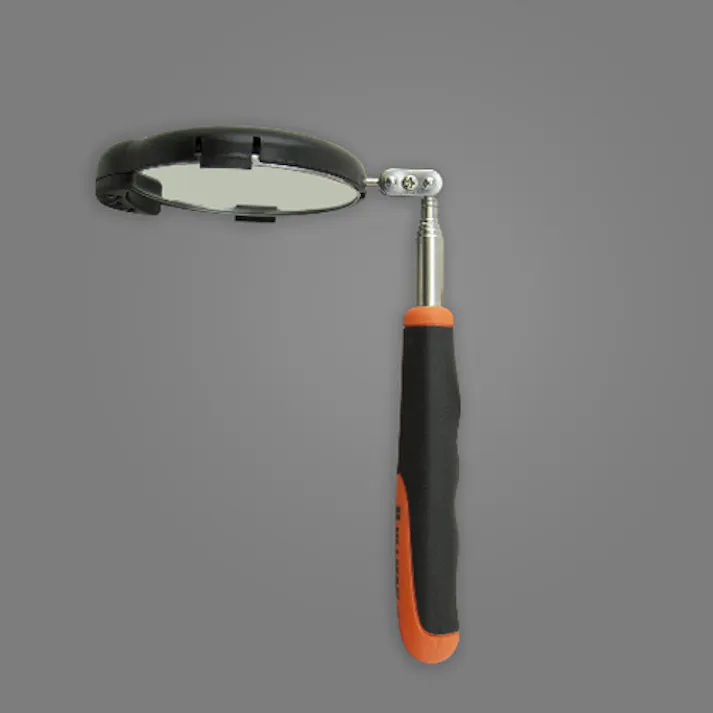 点検ミラー(伸縮/LEDライト付) φ85/170-768mm EA724CD-25 4548745165470【別送品】