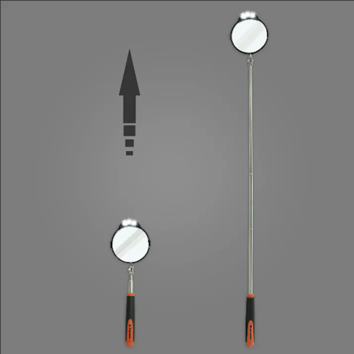 点検ミラー(伸縮/LEDライト付) φ85/170-768mm EA724CD-25 4548745165470【別送品】