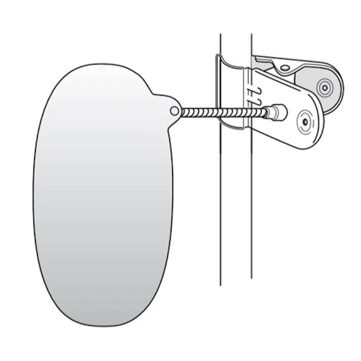 コミー(Komy) スーパーオーバル型ミラー(クリップ式) 350x230mm EA724ZK-37 4548745366259【別送品】
