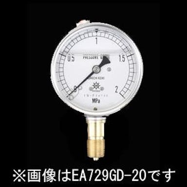 ESCO  100mm/0-2.0MPa 圧力計(グリセリン入) 圧力測定 4518340640269 EA729GF-20(CDC)【別送品】