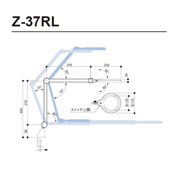 山田照明 拡大鏡(LED照明付) x1.75/φ120mm EA756TB-7 4550061983669【別送品】