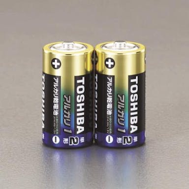 ESCO  [単2x 2本] アルカリ乾電池 電池 4550061257616 EA758YT-12B(CDC)【別送品】