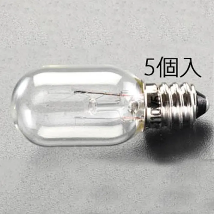 ESCO 24.0V/10.0W/E12 中ナツメ球(5個) 電球・蛍光灯 4550061940709 EA758ZA-183(CDC)【別送品】