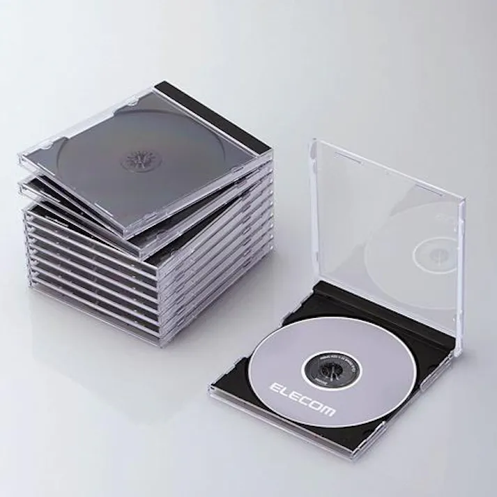 エレコム CD/DVD用 プラスチックケース(ブラック/10枚) オフィス用品、備品 4518340482791 EA759GR-10A(CDC)【別送品】