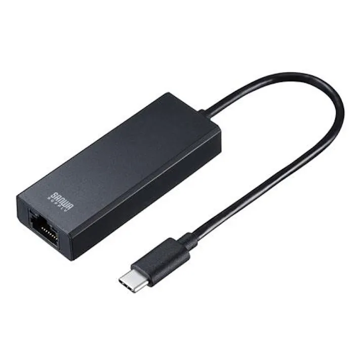 サンワサプライ 160mm LANアダプター(TypeC/ブラック) オフィス用品、備品 4550061000335 EA759GY-35(CDC)【別送品】
