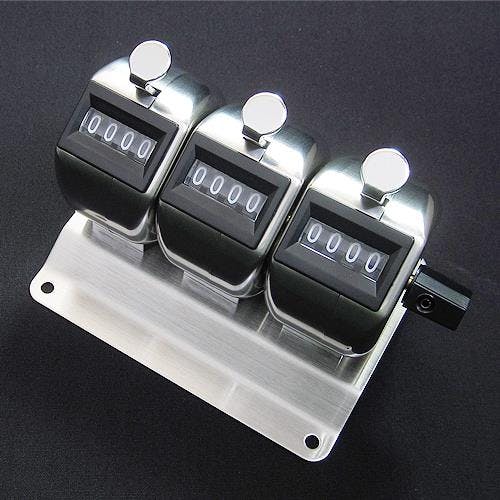 京北計器工業 数取器(3連・台付き) [4桁] EA762AA-33 4550061661758【別送品】