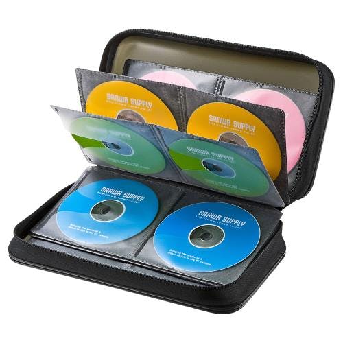サンワサプライ CD/DVD/BDケース(96枚/ブラック) 170x78x293mm EA762EE-105 4550061683231【別送品】